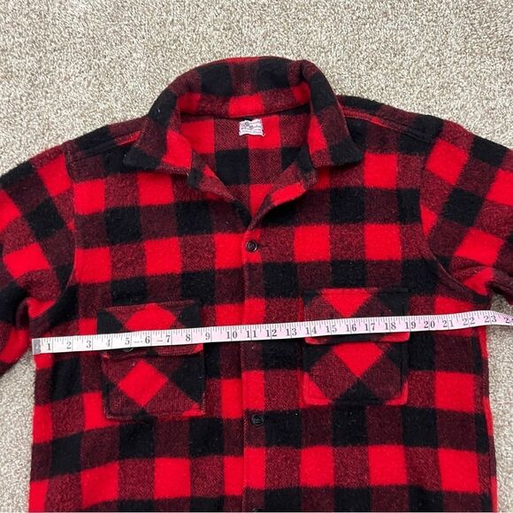 Vintage Fuzzy Minnesota Woolen Co mackinaw Wool buffalo Plaid Chore Jacket men's - Picture 3 of 6